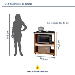 Balcão para Cooktop 4 Bocas 2 Nichos para Forno Turim - 3