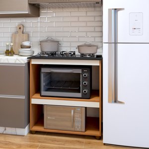 Balcão para Cooktop 5 Bocas 2 Nichos para Forno Turim 