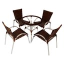 Ver imagem 2 de Jogo de 4 Cadeiras e Mesa em Alumínio com 2 Espreguiçadeiras com Regulagem - Preto