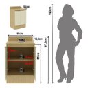 Ver imagem 2 de Balcão de Cozinha 2 Portas com Rodapé e Tampo 60cm Nanda Tecnomobili
