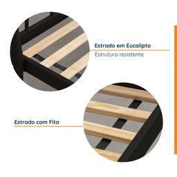 Conjunto Cama Casal 2 Mesas de Cabeceira em Aço Begônia CabeCasa MadeiraMadeira - 9