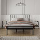 Ver imagem 1 de Conjunto Cama Casal 2 Mesas de Cabeceira em Aço Begônia CabeCasa MadeiraOriginals