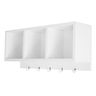 Nicho Organizador Mdf Branco 53,5x25x20,5cm com Cabideiros - 2