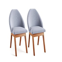 Conjunto 2 Cadeiras Poltrona Grécia - Madeira e Estofamento em Linho - Madetal Móveis - 1