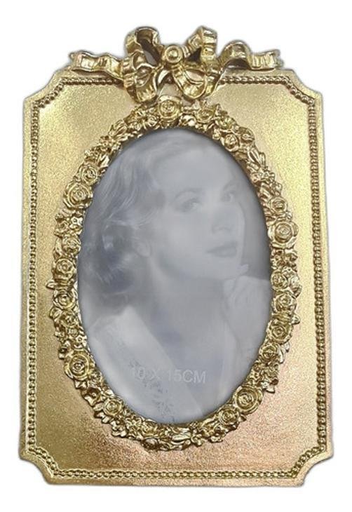 Porta Retrato Dourado Poliresina Vintage 21 X 15