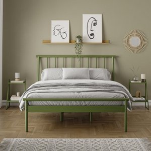 Conjunto Cama Casal 2 Mesas de Cabeceira em Aço Begônia CabeCasa MadeiraOriginals