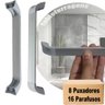 Kit C/ 8 Peças - Puxador Plena Para Armario Itatiaia De 224mm Aluminio Fosco Fabio Ferragens Puxador - 4