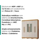 Ver imagem 5 de Guarda Roupa Casal 6 Portas com Espelho 201 cm Porto Bello Cedro Areia Rudk
