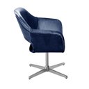 Ver imagem 4 de Poltrona Zara Giratória Base Metal Veludo Azul 210 Bella Decor