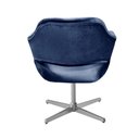Ver imagem 3 de Poltrona Zara Giratória Base Metal Veludo Azul 210 Bella Decor