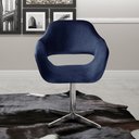 Ver imagem 5 de Poltrona Zara Giratória Base Metal Veludo Azul 210 Bella Decor