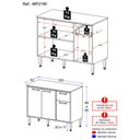 Ver imagem 4 de Balcão de Cozinha Gabinete Pia 105cm 3 Portas 1 Gaveta Siena Multimóveis Mp2190 Branco