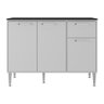 Balcão de Cozinha Gabinete Pia 105cm 3 Portas 1 Gaveta Siena Multimóveis Mp2190 Branco - 6