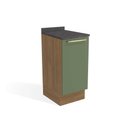 Ver imagem 1 de Gabinete de Cozinha Modulado Balcão Botanic M621 1 Porta C/tampo 40cm Nogueira/oliva/cinzel -