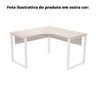 Mesa de Escritório em L Pé Tubular Pe25 em MDP 155 x 155 x 60cm Cor Noce Naturalle e Base Preta - 4