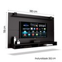 Ver imagem 4 de Painel Para Tv Até 65" Com Prateleira 1,80M Max Preto Preto
