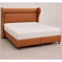 Ver imagem 5 de Cama Box com Cabeceira King Elegante Courino Caramelo - Sallar Home