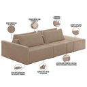 Ver imagem 7 de Sofá Ilha Modular para Sala 232cm com Puff Dublin K01 Veludo Bege - Lyam Decor