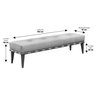Recamier Puff Decorativo Madeira Maciça Luxo Linho Azul - 2