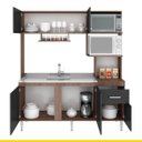 Ver imagem 3 de Cozinha Compacta Completa Sevilha 165Cm Balcão Pia Nicho MDP Teka Grafite - ClickLar