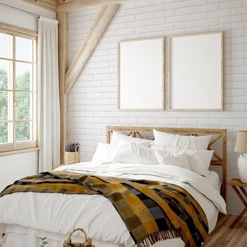 Papel de Parede Tijolinho Branco para Quarto, Apartamento