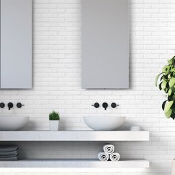 Papel de Parede Tijolinho Branco para Quarto, Apartamento - 2