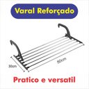 Ver imagem 2 de Varal de Parede Suspenso Coringa 80cm Roupas Leve Lavanderia