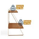 Ver imagem 7 de Conjunto Cama Queen 2 Mesa de Cabeceira e Arara de Roupas em Aço Begônia CabeCasa MadeiraOriginals Laranja/Cobre