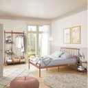 Ver imagem 1 de Conjunto Cama Queen 2 Mesa de Cabeceira e Arara de Roupas em Aço Begônia CabeCasa MadeiraOriginals