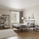 Ver imagem 1 de Conjunto Cama Queen 2 Mesa de Cabeceira e Arara de Roupas em Aço Begônia CabeCasa MadeiraOriginals