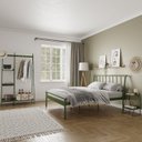 Ver imagem 1 de Conjunto Cama Queen 2 Mesa de Cabeceira e Arara de Roupas em Aço Begônia CabeCasa MadeiraOriginals Verde/Cobre