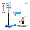 Patinete Infantil Regulável até 70kg com Luzes Led - Rosa - 6