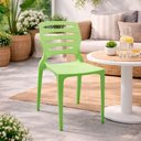 Ver imagem 4 de Cadeira Ville Verde Claro Empilhável em Polipropileno Plaxmetal