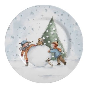 Conjunto com 6 Pratos Raso Sweet Christmas Natal Ø29cm Alleanza Cerâmica