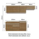 Ver imagem 4 de Armário de Cozinha Completa 260cm Rustic Glamy Madesa 03