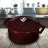 Caçarola Ferro Fundido 20cm 2,7l Burgundy Berlinger Haus Panela Indução Antiaderente Forno Cozinha - 9