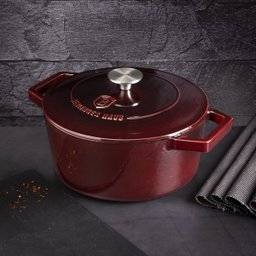 Caçarola Ferro Fundido 20cm 2,7l Burgundy Berlinger Haus Panela Indução Antiaderente Forno Cozinha - 3