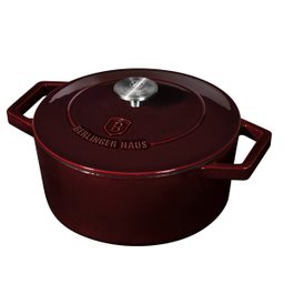 Caçarola Ferro Fundido 20cm 2,7l Burgundy Berlinger Haus Panela Indução Antiaderente Forno Cozinha - 1