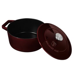 Caçarola Ferro Fundido 20cm 2,7l Burgundy Berlinger Haus Panela Indução Antiaderente Forno Cozinha - 7