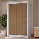Ver imagem 1 de Guarda-roupa Solteiro 2 Portas de Correr 4 Gavetas Branco/rustic Vivare Plus Madesa Branco/rustic