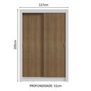 Ver mais imagens de Guarda-roupa Solteiro 2 Portas de Correr 4 Gavetas Branco/rustic Vivare Plus Madesa Branco/rustic