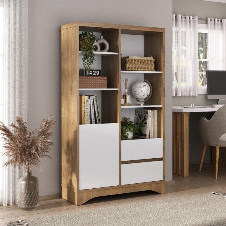 Estante Multiuso com 5 Prateleiras Space Olmo-branco