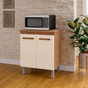 Ver imagem 1 de Armário Balcão Multiuso para Cozinha Micro-Ondas ou Forno Serena 02 Portas Savana Off White Moblis
