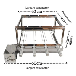 Churrasqueira Giratória Gira Grill 4 Espeto Inox Bivolt - 2