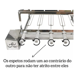 Churrasqueira Giratória Gira Grill 4 Espeto Inox Bivolt - 3