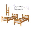 Ver imagem 2 de Cama Beliche Jaspe com Guarda Corpo e Escada para Quarto Infantil com Colchões D33 - Nature/off