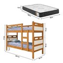 Ver imagem 4 de Cama Beliche Jaspe com Guarda Corpo e Escada para Quarto Infantil com Colchões D33 - Nature/off