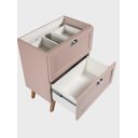 Ver imagem 6 de Gabinete para Banheiro com Tampo Cuba e Espelho Redondo 60cm Retro Mdf Rosa Milano - On Móveis