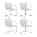 Ver imagem 1 de Kit 4 Cadeiras Brno Couro Natural Branco Tubular Cromada