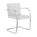 Ver imagem 2 de Kit 4 Cadeiras Brno Couro Natural Branco Tubular Cromada